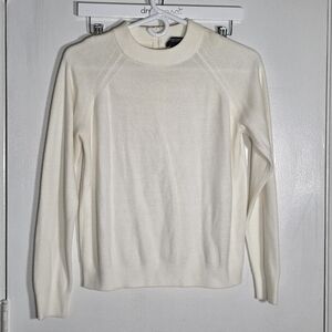 Classic Cream Women's Crew Neck Sweater Zipper Back